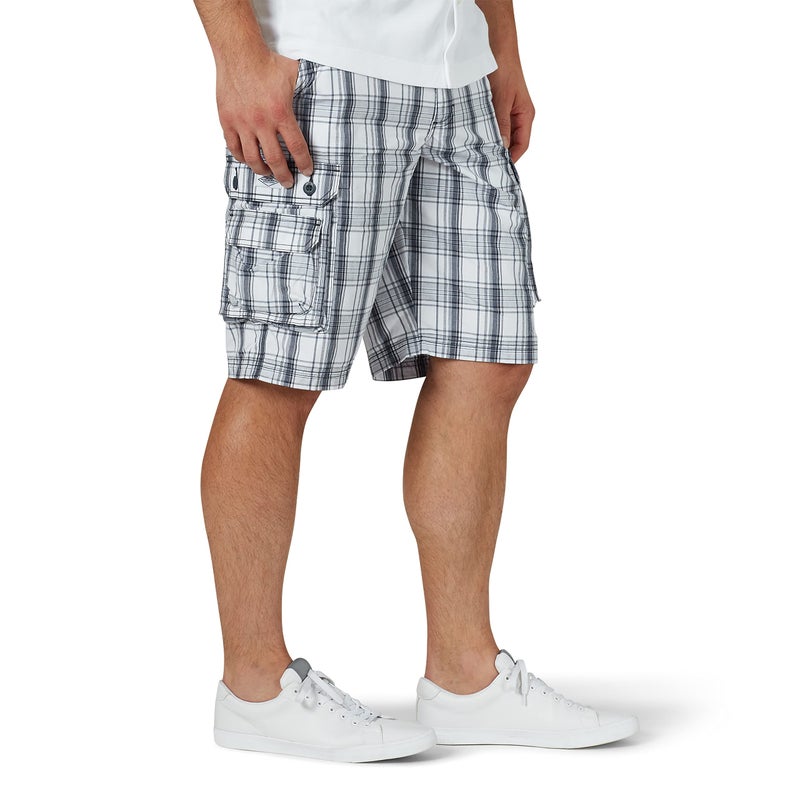 Lee mens Dungarees New Belted Wyoming Cargo Shorts, Blue Mirage Plaid, 30 US - Image 2